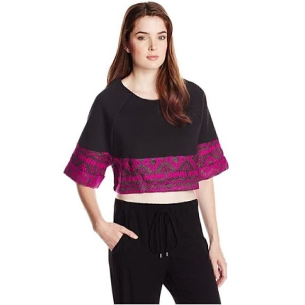 Lovers + Friends Crop Top S NWT Knit Friday Night Thick Knit Heavy Warm Party